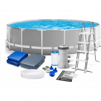 Каркасный бассейн круглый INTEX PRISM FRAME 26726 457х122, фильтр-насос, лестница, тент, подстилка Каркасный бассейн круглый INTEX PRISM FRAME 26726 457х122, фильтр-насос, лестница, тент, подстилка
